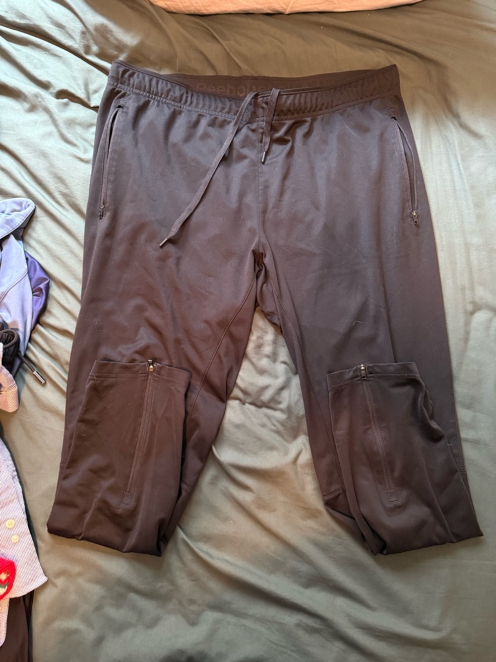 Reebok Men's Dark Brown Athletic Jogger Pants